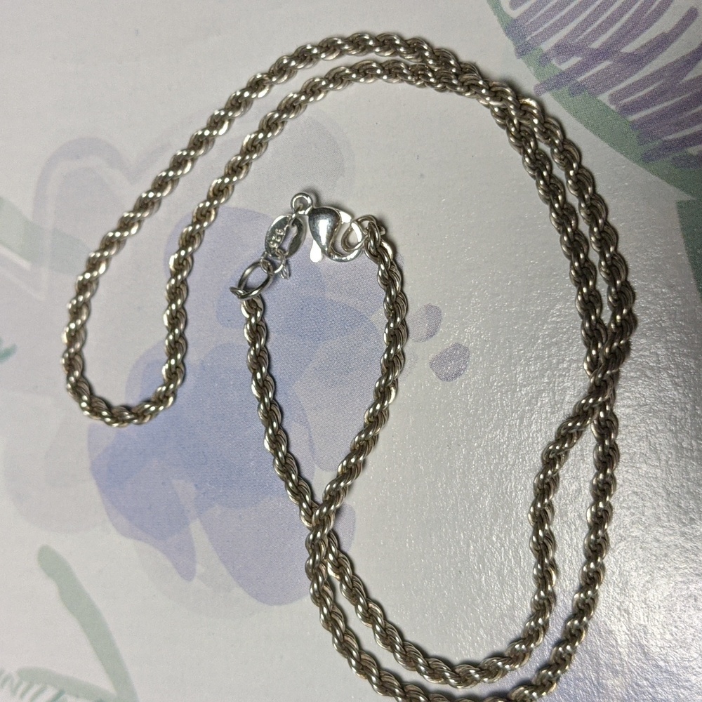 925 necklace silver chain stamped 17" Italy